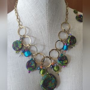 Colorful Beaded Necklace with Gold Accents